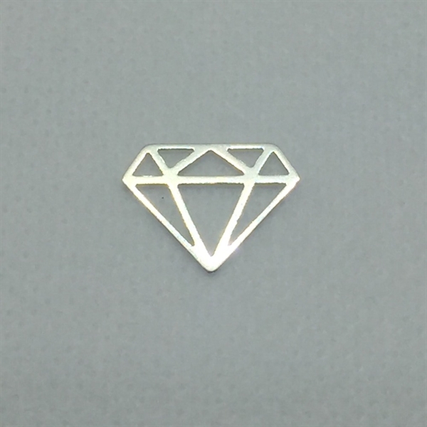 Vedhæng, diamant, 13x15,5mm, 925S, 1 stk.